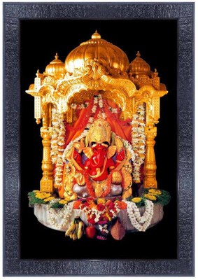 pnf Shree Siddhivinayak Ganapati Mumbai Religious Wood Photo Frames with Acrylic Sheet (Glass) for Worship/Pooja 20402 Religious Frame
