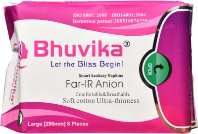 bhuvika Smart Sanitary Napkins (290MM) L Size of Far-IR-Anion with 8 Sanitary Pad(Pack of 8)