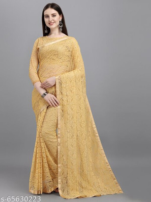 Shremarutisaree Embellished Bollywood Net Saree(Gold)