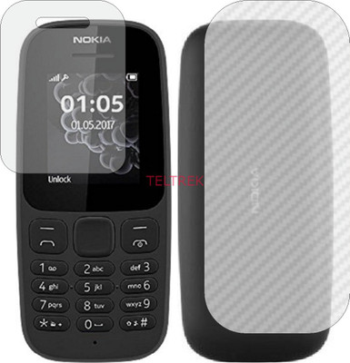 TELTREK Front and Back Screen Guard for NOKIA 105 2017 (Front Matte Finish & Back 3d Carbon Fiber)(Pack of 2)