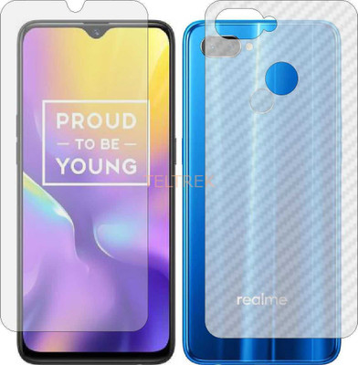TELTREK Front and Back Screen Guard for REALME U1 (Front Matte Finish & Back 3d Carbon Fiber)(Pack of 2)