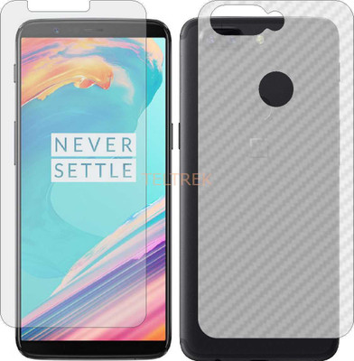 TELTREK Front and Back Screen Guard for ONE PLUS 5T (Front Matte Finish & Back 3d Carbon Fiber)(Pack of 2)