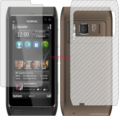TELTREK Front and Back Screen Guard for NOKIA N8 (Front Matte Finish & Back 3d Carbon Fiber)(Pack of 2)