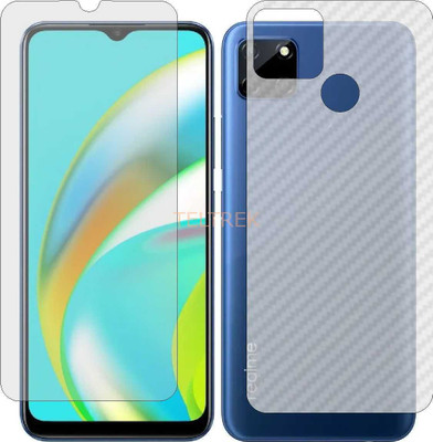 TELTREK Front and Back Screen Guard for REALME C20 (Front Matte Finish & Back 3d Carbon Fiber)(Pack of 2)