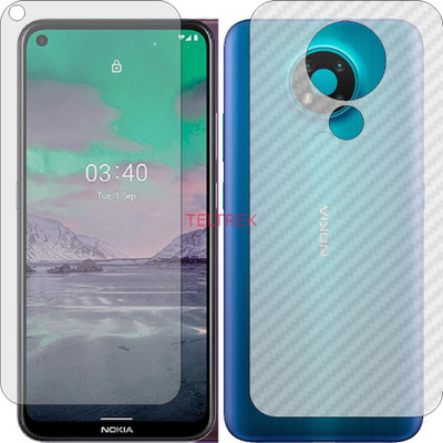 TELTREK Front and Back Screen Guard for NOKIA 3.4 (Front Matte Finish & Back 3d Carbon Fiber)(Pack of 2)