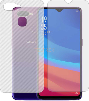 TELTREK Front and Back Screen Guard for OPPO A5S (Front Matte Finish & Back 3d Carbon Fiber)(Pack of 2)