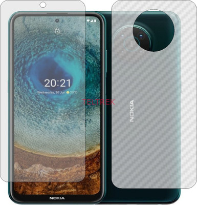 TELTREK Front and Back Screen Guard for NOKIA X10 5G (Front Matte Finish & Back 3d Carbon Fiber)(Pack of 2)