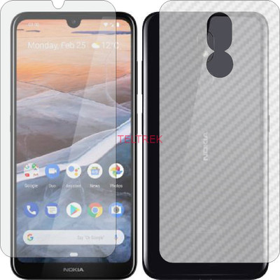 TELTREK Front and Back Screen Guard for NOKIA 3.2 (Front Matte Finish & Back 3d Carbon Fiber)(Pack of 2)