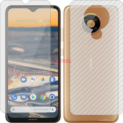 TELTREK Front and Back Screen Guard for NOKIA 5.2 (Front Matte Finish & Back 3d Carbon Fiber)(Pack of 2)