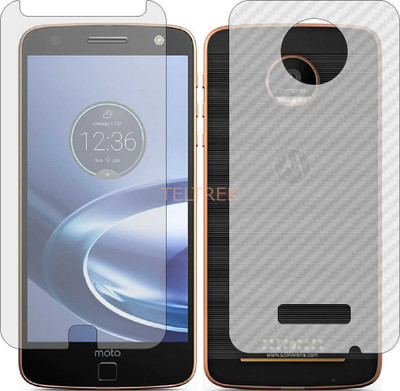 TELTREK Front and Back Screen Guard for MOTOROLA MOTO Z FORCE (Front Matte Finish & Back 3d Carbon Fiber)(Pack of 2)