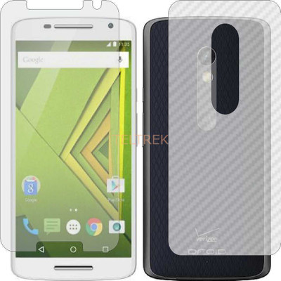 TELTREK Front and Back Screen Guard for MOTOROLA MOTO X PLAY (Front Matte Finish & Back 3d Carbon Fiber)(Pack of 2)