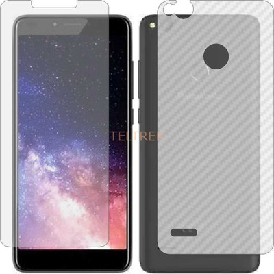 TELTREK Front and Back Screen Guard for PANASONIC ELUGA I7 ENTERPRISE (Front Matte Finish & Back 3d Carbon Fiber)(Pack of 2)