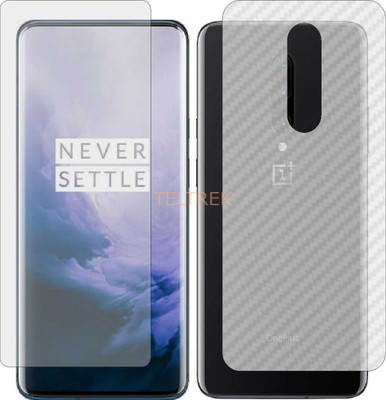 TELTREK Front and Back Screen Guard for ONEPLUS 7 PRO (Front Matte Finish & Back 3d Carbon Fiber)(Pack of 2)