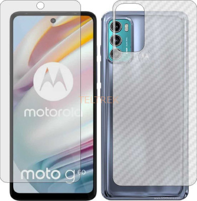 TELTREK Front and Back Screen Guard for MOTO G40 FUSION (Front Matte Finish & Back 3d Carbon Fiber)(Pack of 2)