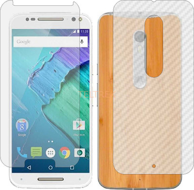 TELTREK Front and Back Screen Guard for MOTOROLA MOTO X PURE (Front Matte Finish & Back 3d Carbon Fiber)(Pack of 2)