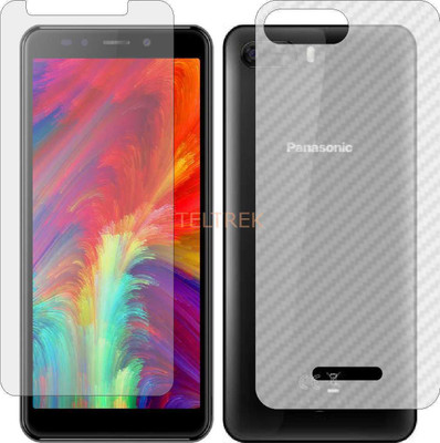 TELTREK Front and Back Screen Guard for PANASONIC P101 (Front Matte Finish & Back 3d Carbon Fiber)(Pack of 2)