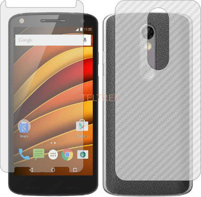TELTREK Front and Back Screen Guard for MOTOROLA MOTO X PLAY XT1562 (Front Matte Finish & Back 3d Carbon Fiber)(Pack of 2)
