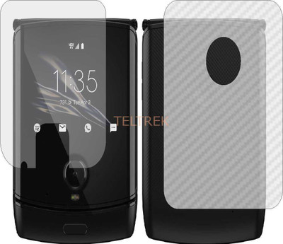 TELTREK Front and Back Screen Guard for MOTOROLA MOTO RAZR 2019 (Front Matte Finish & Back 3d Carbon Fiber)(Pack of 2)