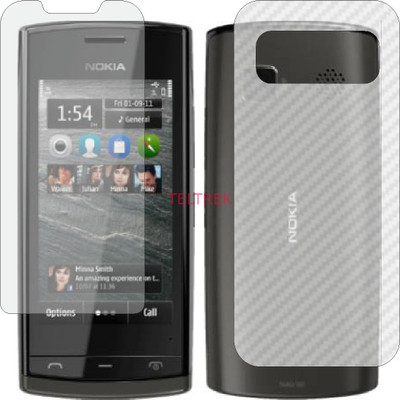 TELTREK Front and Back Screen Guard for NOKIA ASHA 500 DUAL SIM (Front Matte Finish & Back 3d Carbon Fiber)(Pack of 2)