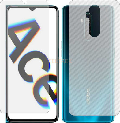 TELTREK Front and Back Screen Guard for OPPO RENO ACE (Front Matte Finish & Back 3d Carbon Fiber)(Pack of 2)