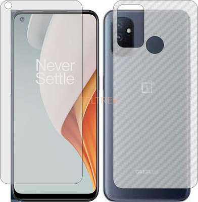TELTREK Front and Back Screen Guard for ONE PLUS NORD N100 (Front Matte Finish & Back 3d Carbon Fiber)(Pack of 2)