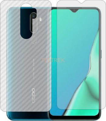 TELTREK Front and Back Screen Guard for OPPO CPH 1933 A5 2020 (Front Matte Finish & Back 3d Carbon Fiber)(Pack of 2)
