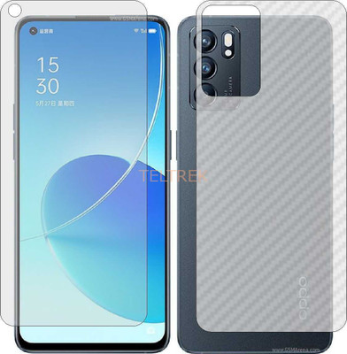 TELTREK Front and Back Screen Guard for OPPO CPH2251 (Front Matte Finish & Back 3d Carbon Fiber)(Pack of 2)