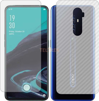 TELTREK Front and Back Screen Guard for OPPO CPH1989 RENO2 F (Front Matte Finish & Back 3d Carbon Fiber)(Pack of 2)
