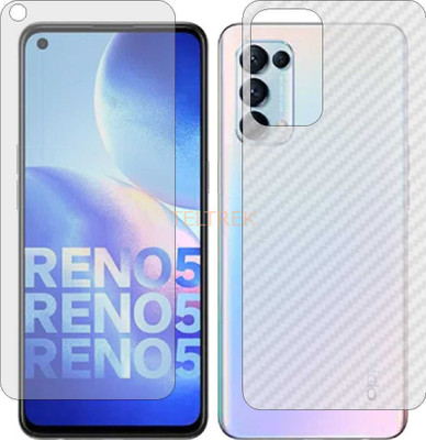 TELTREK Front and Back Screen Guard for OPPO RENO5 4G (Front Matte Finish & Back 3d Carbon Fiber)(Pack of 2)