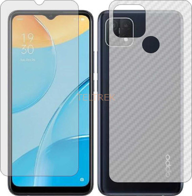 TELTREK Front and Back Screen Guard for OPPO A15 (Front Matte Finish & Back 3d Carbon Fiber)(Pack of 2)