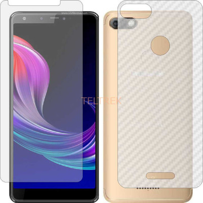 TELTREK Front and Back Screen Guard for PANASONIC ELUGA RAY 600 (Front Matte Finish & Back 3d Carbon Fiber)(Pack of 2)