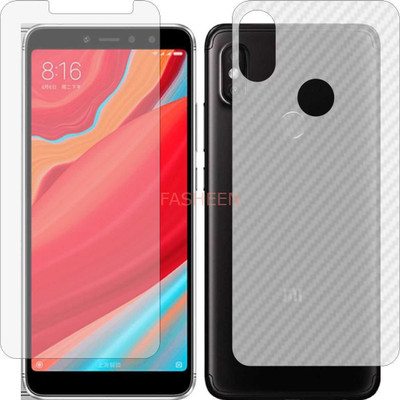 Fasheen Front and Back Tempered Glass for XIAOMI MI Y2 (Front Matte Finish & Back 3d Carbon Fiber)(Pack of 2)