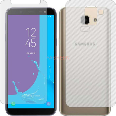 Fasheen Front and Back Tempered Glass for SAMSUNG GALAXY J6 (Front Matte Finish & Back 3d Carbon Fiber)(Pack of 2)