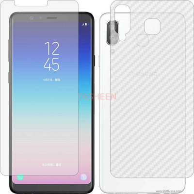 Fasheen Front and Back Tempered Glass for SAMSUNG A8 STAR (Front Matte Finish & Back 3d Carbon Fiber)(Pack of 2)