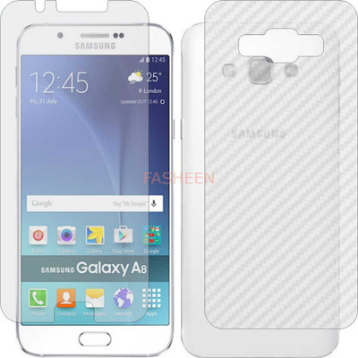 Fasheen Front and Back Tempered Glass for SAMSUNG GALAXY A8 2016 (Front Matte Finish & Back 3d Carbon Fiber)(Pack of 2)