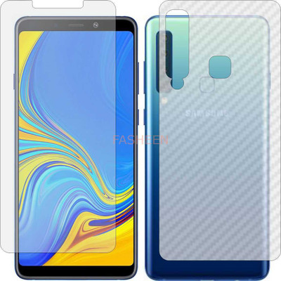 Fasheen Front and Back Tempered Glass for SAMSUNG GALAXY A9S (Front Matte Finish & Back 3d Carbon Fiber)(Pack of 2)