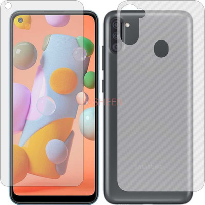 Fasheen Front and Back Tempered Glass for SAMSUNG GALAXY A11 (Front Matte Finish & Back 3d Carbon Fiber)(Pack of 2)
