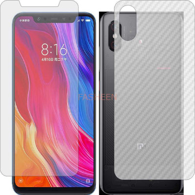 Fasheen Front and Back Tempered Glass for MI 8 PRO (Front Matte Finish & Back 3d Carbon Fiber)(Pack of 2)