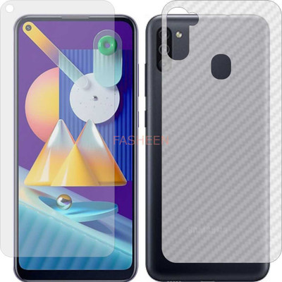 Fasheen Front and Back Tempered Glass for SAMSUNG GALAXY M11 (Front Matte Finish & Back 3d Carbon Fiber)(Pack of 2)