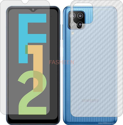 Fasheen Front and Back Tempered Glass for SAMSUNG F12 (Front Matte Finish & Back 3d Carbon Fiber)(Pack of 2)