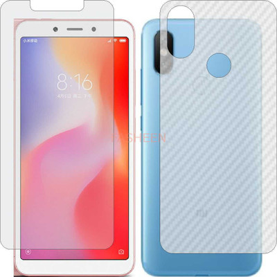 Fasheen Front and Back Tempered Glass for MI 6X (Front Matte Finish & Back 3d Carbon Fiber)(Pack of 2)