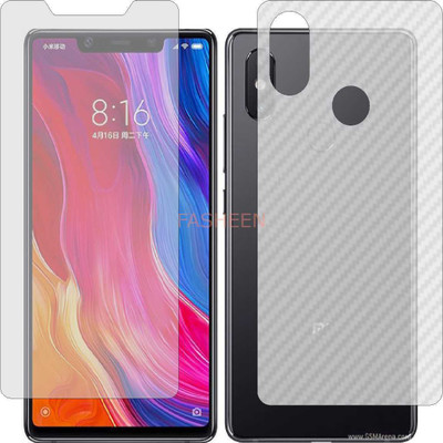 Fasheen Front and Back Tempered Glass for MI 8 SE (Front Matte Finish & Back 3d Carbon Fiber)(Pack of 2)