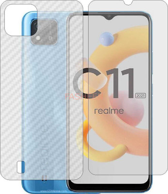 Fasheen Front and Back Tempered Glass for REALME RMX3231 (Front Matte Finish & Back 3d Carbon Fiber)(Pack of 2)
