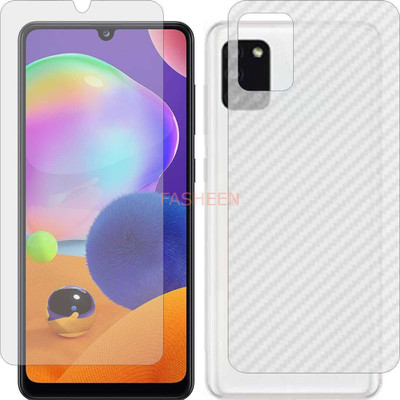 Fasheen Front and Back Tempered Glass for SAMSUNG GALAXY A31 (Front Matte Finish & Back 3d Carbon Fiber)(Pack of 2)