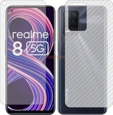 Fasheen Front and Back Tempered Glass for REALME 8 5G (Front Matte Finish & Back 3d Carbon Fiber)(Pack of 2)