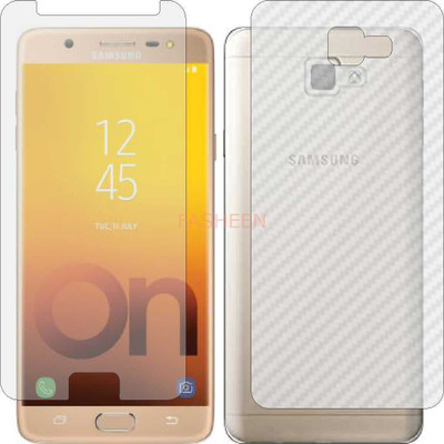 Fasheen Front and Back Tempered Glass for SAMSUNG GALAXY ON MAX (Front Matte Finish & Back 3d Carbon Fiber)(Pack of 2)