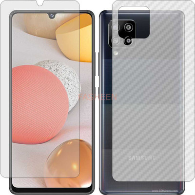 Fasheen Front and Back Tempered Glass for SAMSUNG GALAXY A42 5G (Front Matte Finish & Back 3d Carbon Fiber)(Pack of 2)