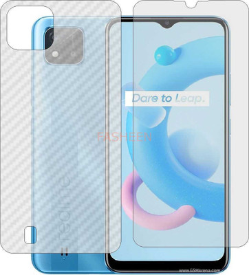 Fasheen Front and Back Tempered Glass for REALME C20 A (Front Matte Finish & Back 3d Carbon Fiber)(Pack of 2)