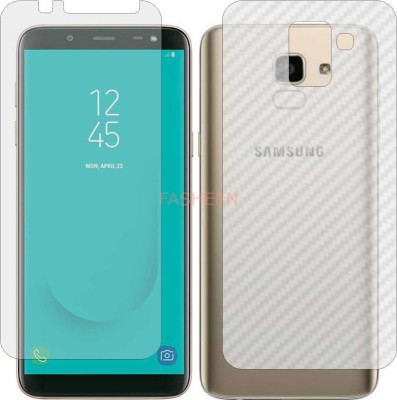 Fasheen Front and Back Tempered Glass for SAMSUNG GALAXY J6 2018 (Front Matte Finish & Back 3d Carbon Fiber)(Pack of 2)