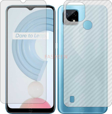 Fasheen Front and Back Tempered Glass for REALME C21Y (Front Matte Finish & Back 3d Carbon Fiber)(Pack of 2)